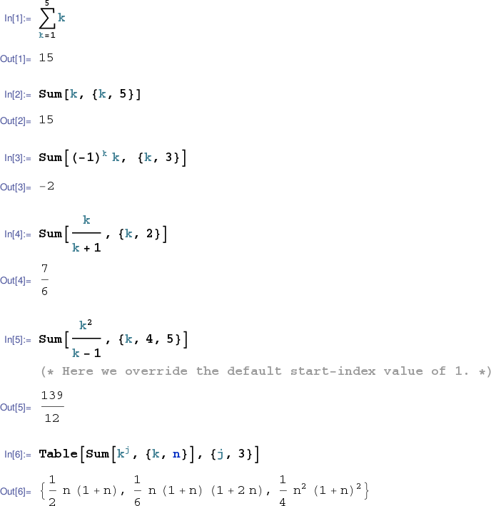 summation notation